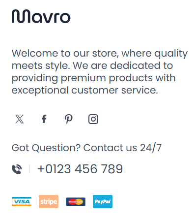 footer settings